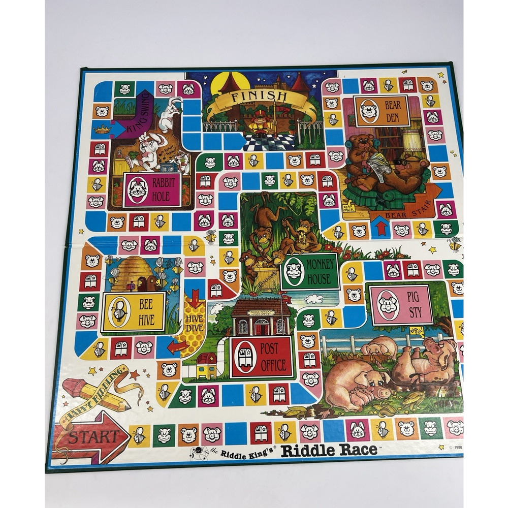 Vintage Riddle Race Board Game Replacement Pieces Educational Rhyming Reading - Picture 2 of 13